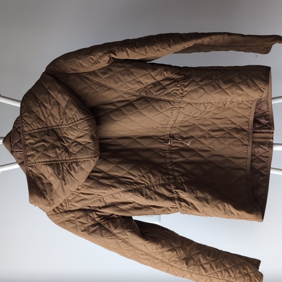 Zara Basic Quilted Tan Coat - Picture 5 of 8